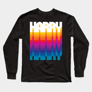 Retro Harry Proud Name Personalized Gift Rainbow Style Long Sleeve T-Shirt